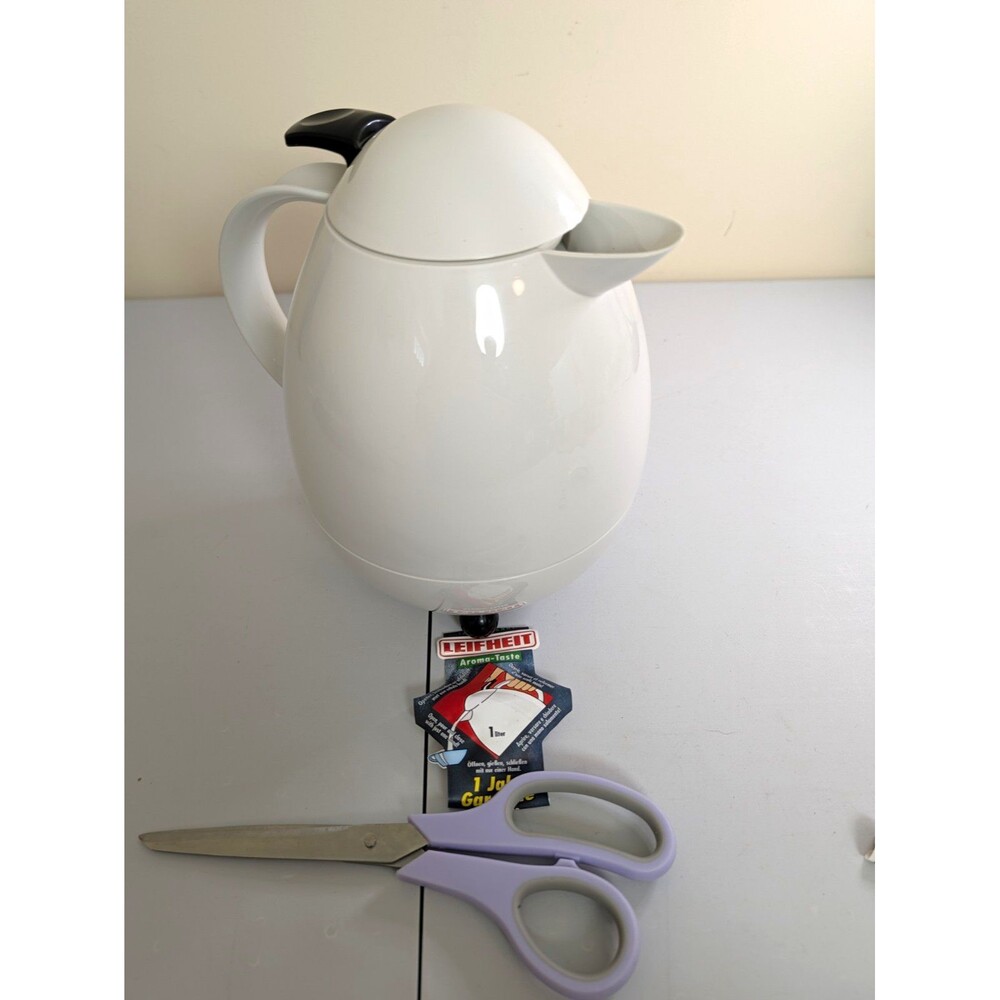 Vintage German Hans SLANY DESIGN White Leifheit Columbus Thermos Carafe 1.2 Ltr